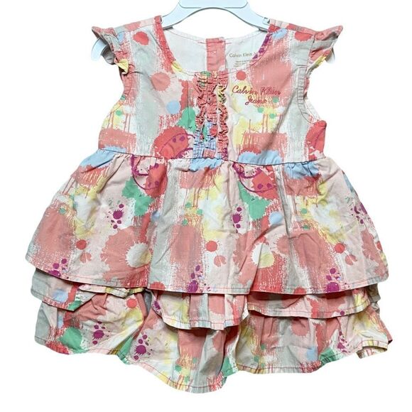 Calvin Klein Jeans Multi-Color Tiered Dress in Size Kids Size 4T - Picture 1 of 9